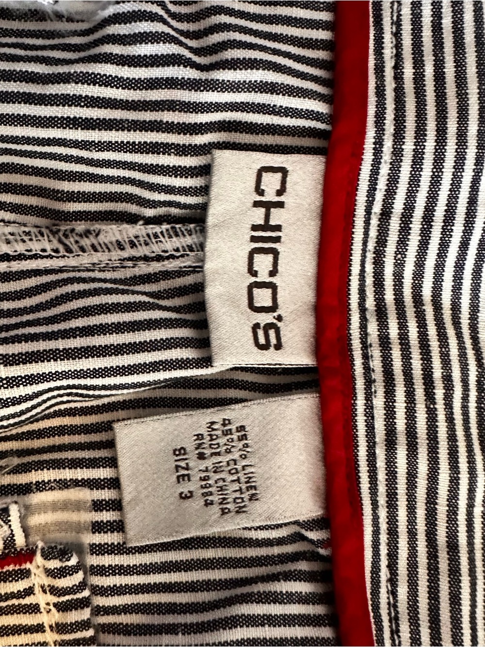Chico's Black & White Pinstripe Cargo Capris - Picture 7 of 7